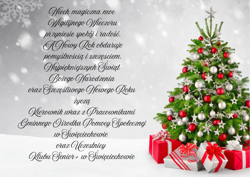 Red and White Illustrative Christmas Greeting Card